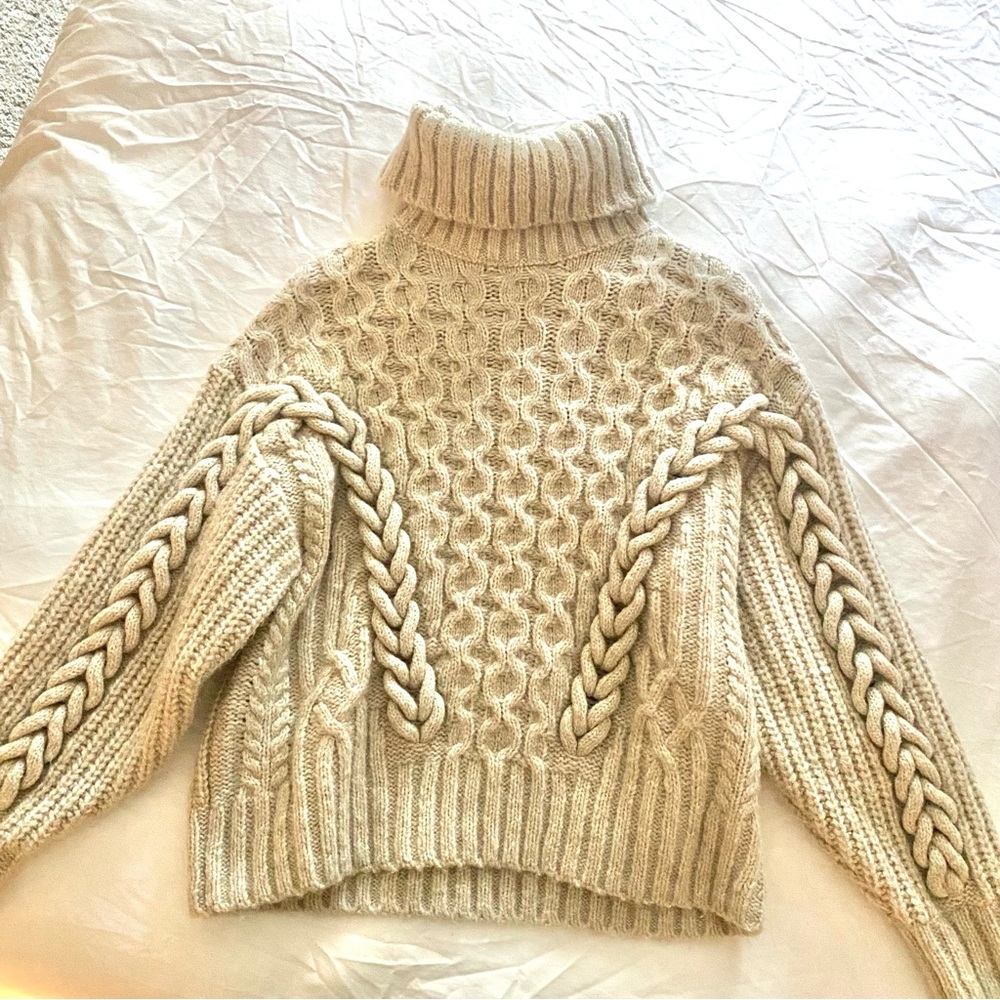 Super Chunky Cable Knit Turtleneck Sweater